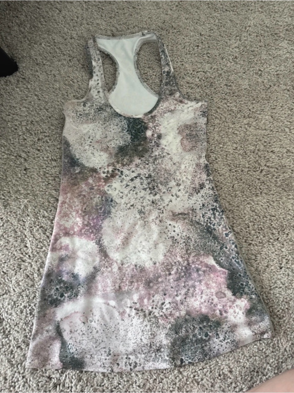 lululemon athletica Pink and Gray Tie-Dye Racerback Tank